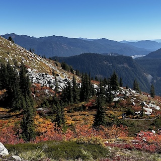 Mountains with colorful fall colors