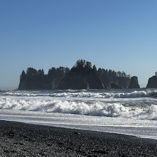 Beach with big stones in the ocean